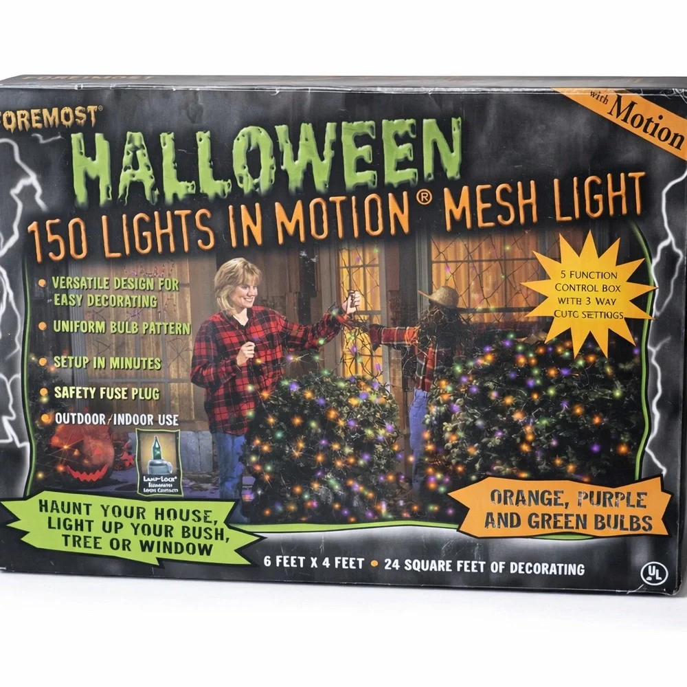 Halloween Mesh Light Costume with Orange, Purple, and Green Lights